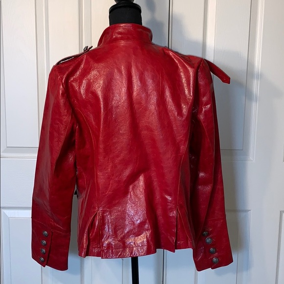 Royal Underground Red Genuine Leather Jacket - Picture 2 of 7